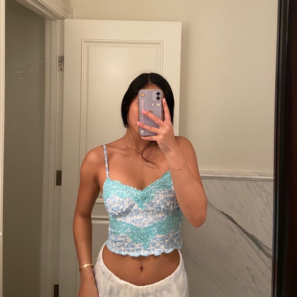 Tiger Mist Roselle Top in Blue